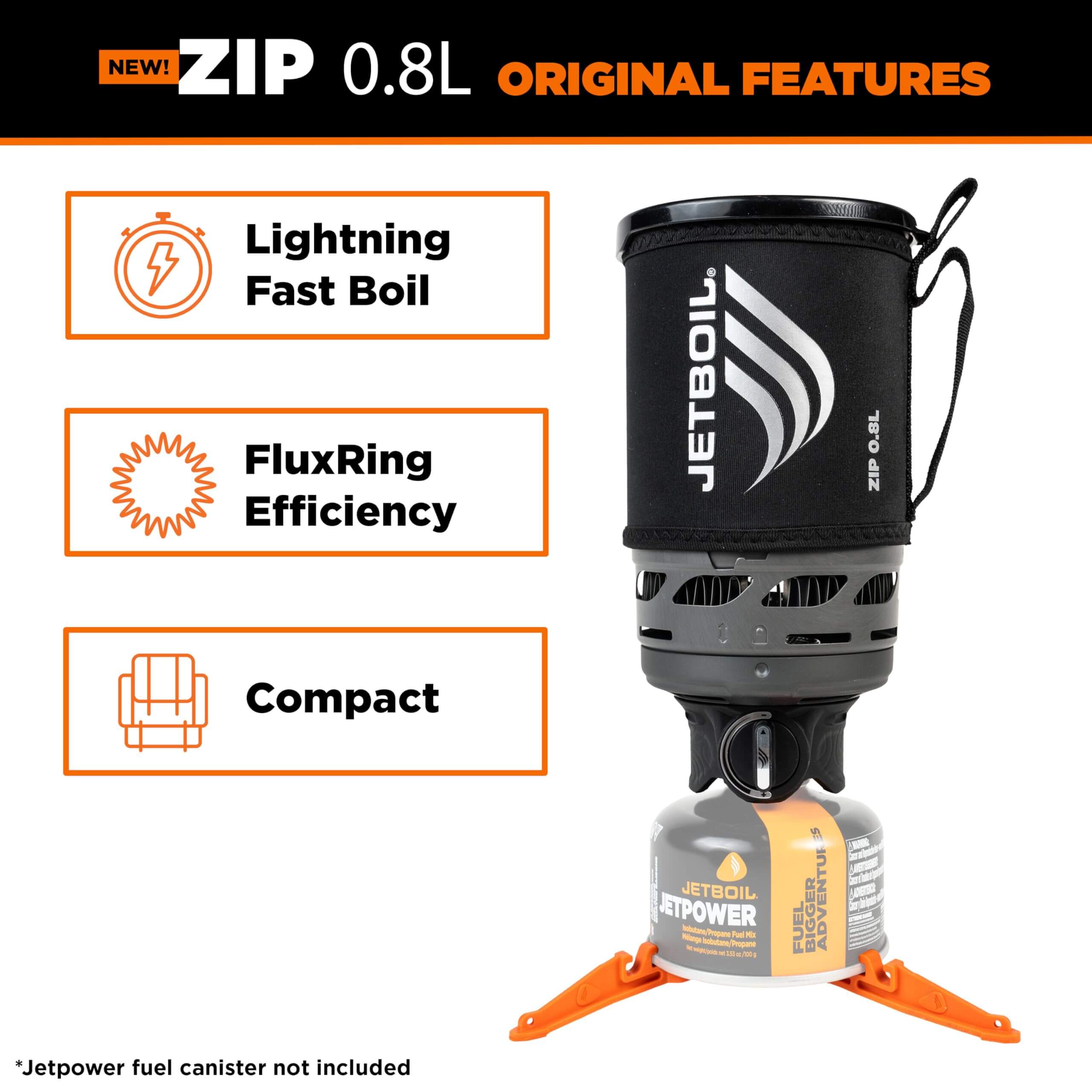Jetboil Zip 0.8L Fast Boil System - Outdoor Shop FluxPerfect