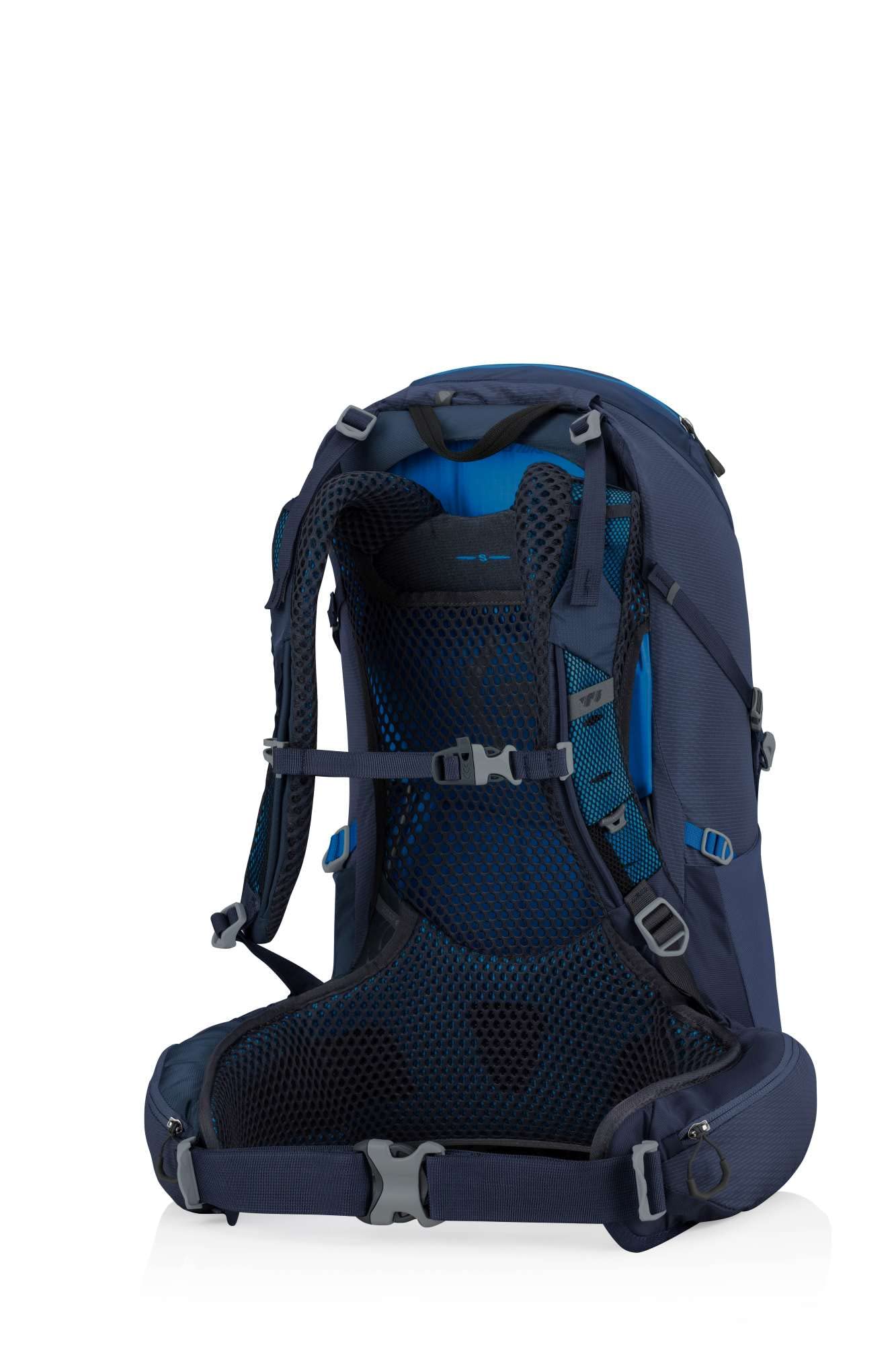 Der Gregory Jade Damen Rucksack in der Farbe Midnight Blue in der Variante 28L - hier sieht man den Rucksack in der Rückenansicht