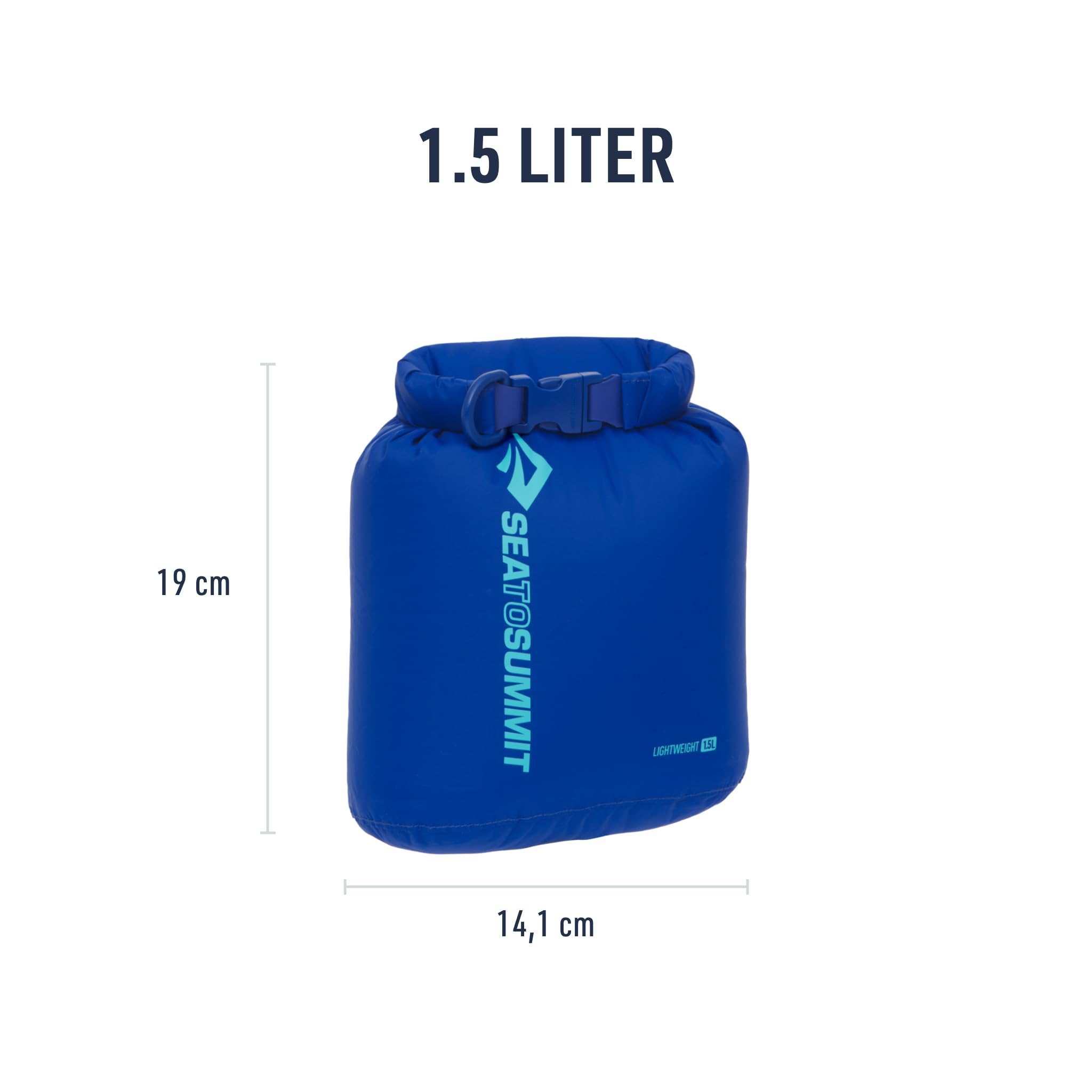 Die Sea to Summit Dry Bag in der Farbe Surf Blue und in der Ausführung mit 1.5 Liter