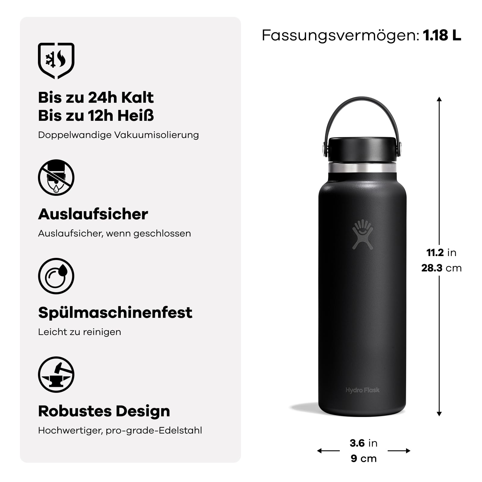 Trinkflasche – Hydro Flask – Wide Flex Cap 1,182 ml