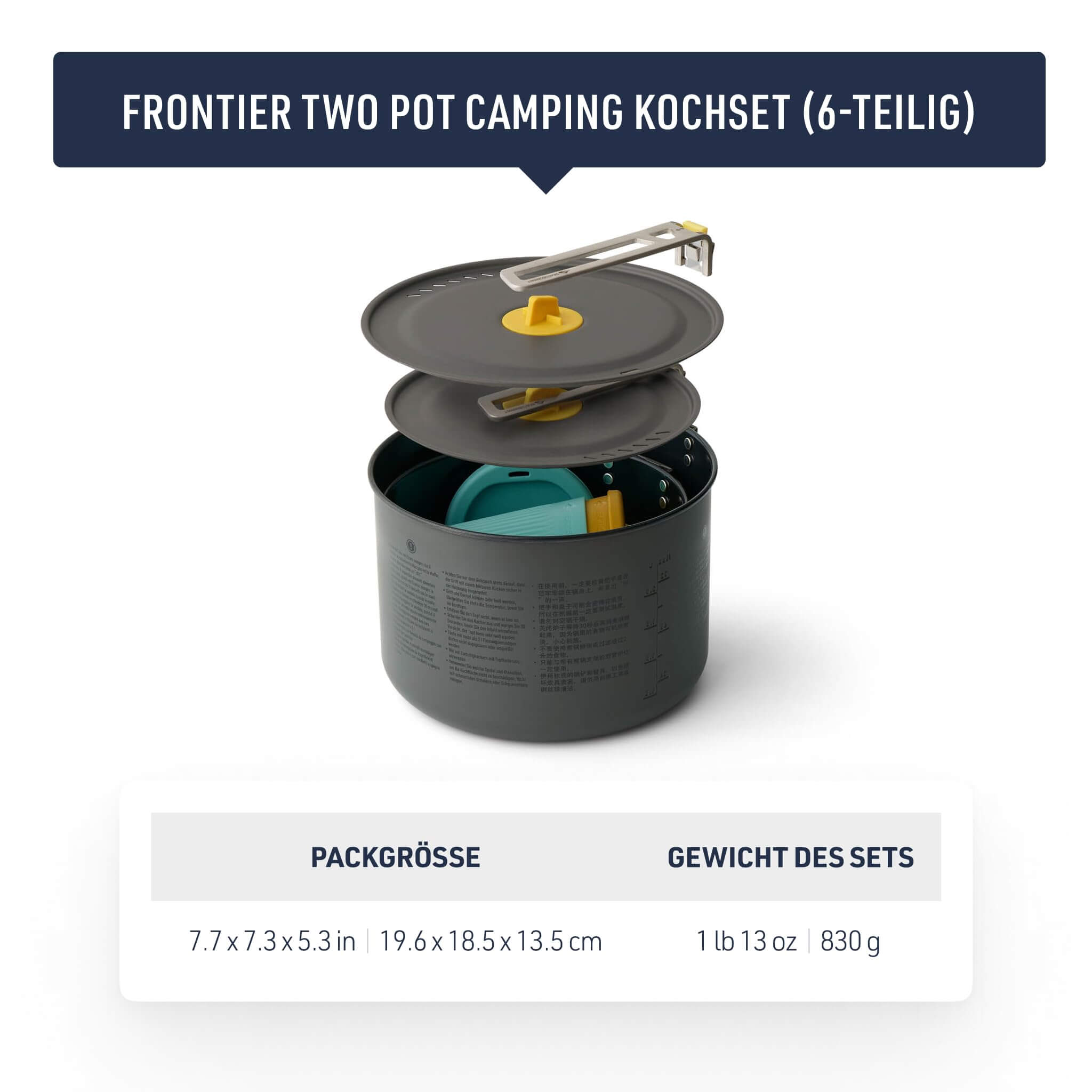 Sea to Summit Frontier Ultraleichtes Kochset mit zwei Töpfen