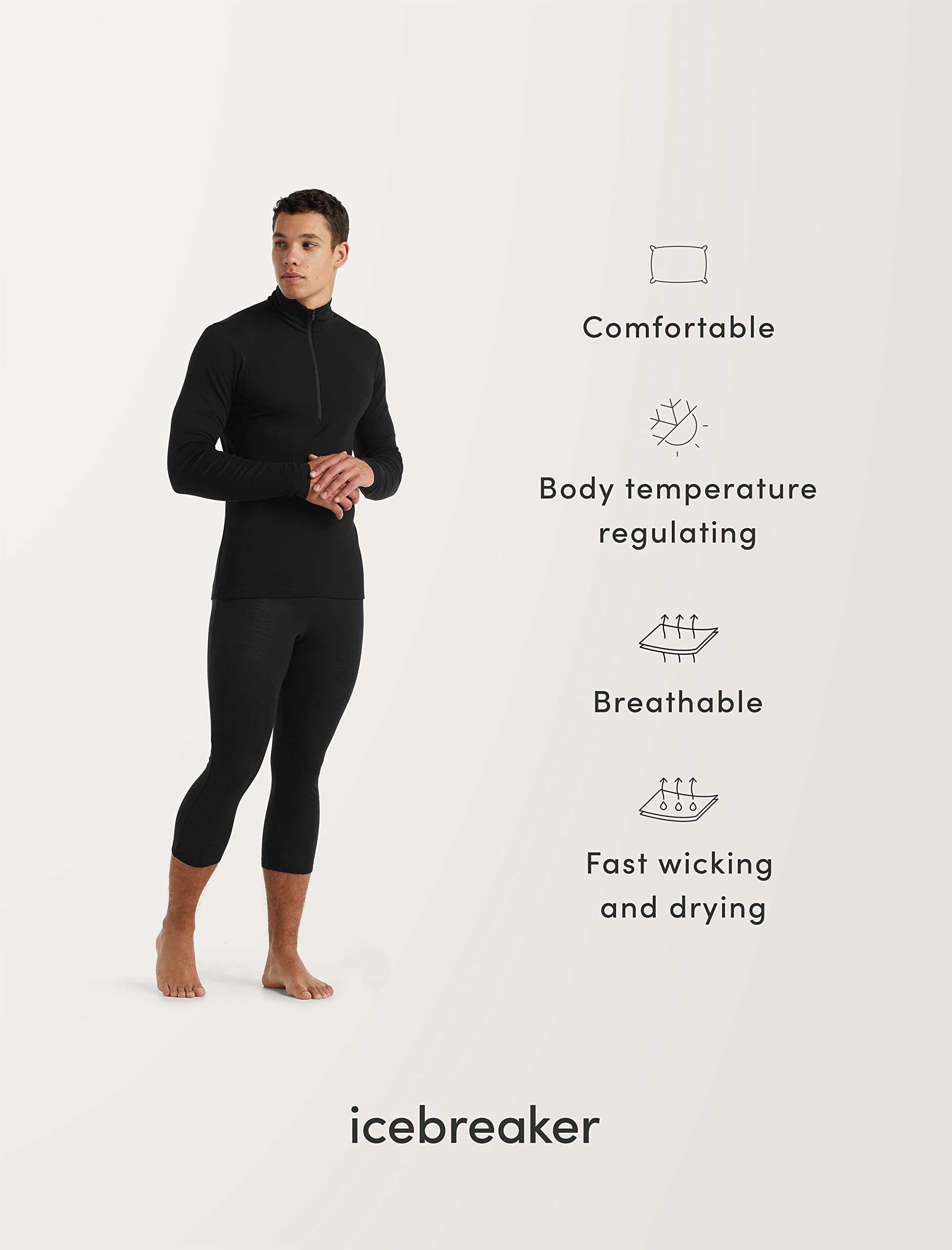 Langarmshirt – Icebreaker – M 200 Oasis LS Half Zip