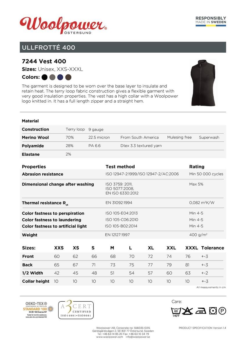 Funktionsweste – Woolpower – Vest 400
