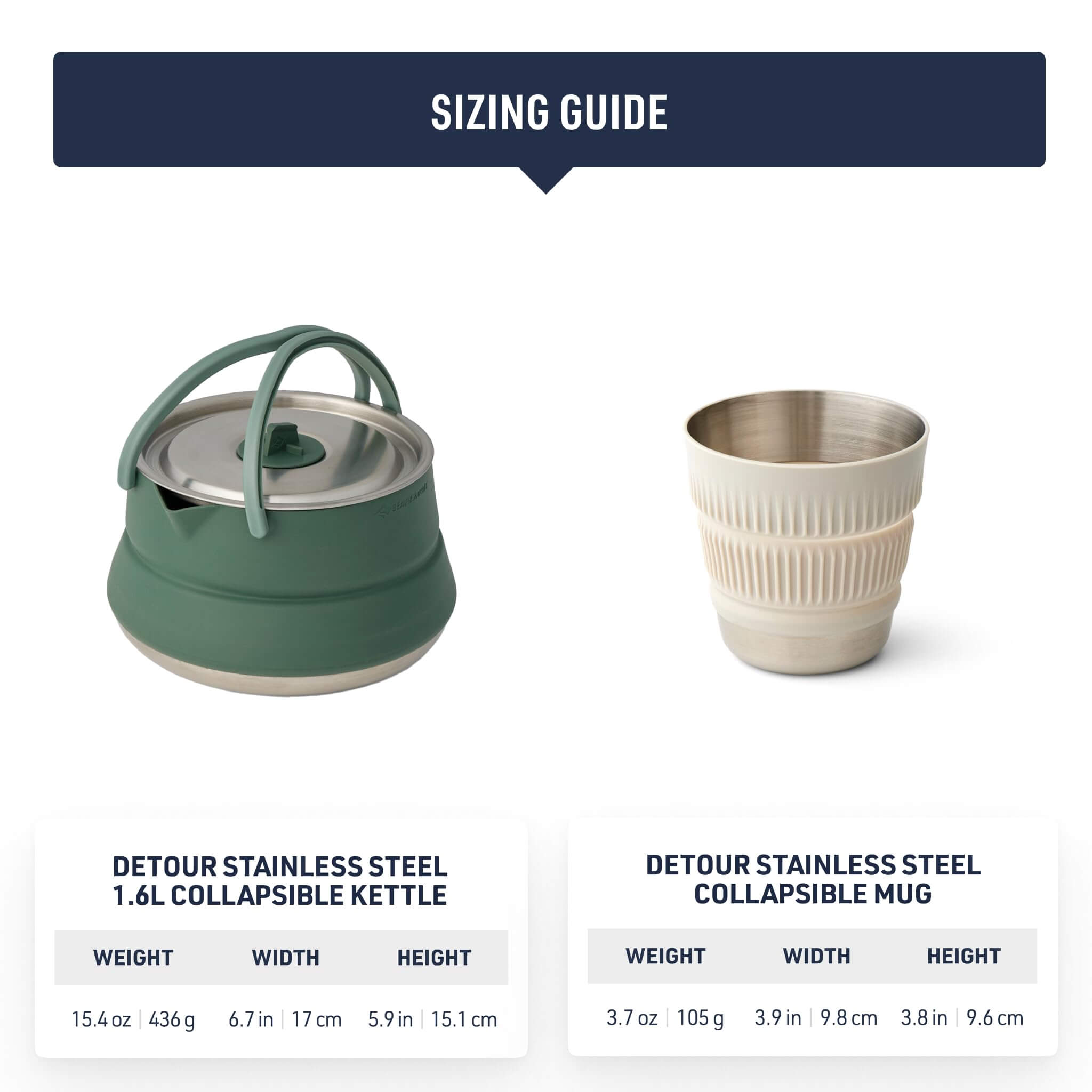 Sea to Summit Detour Stainless Steel Kettle Cook Set 3-teilig