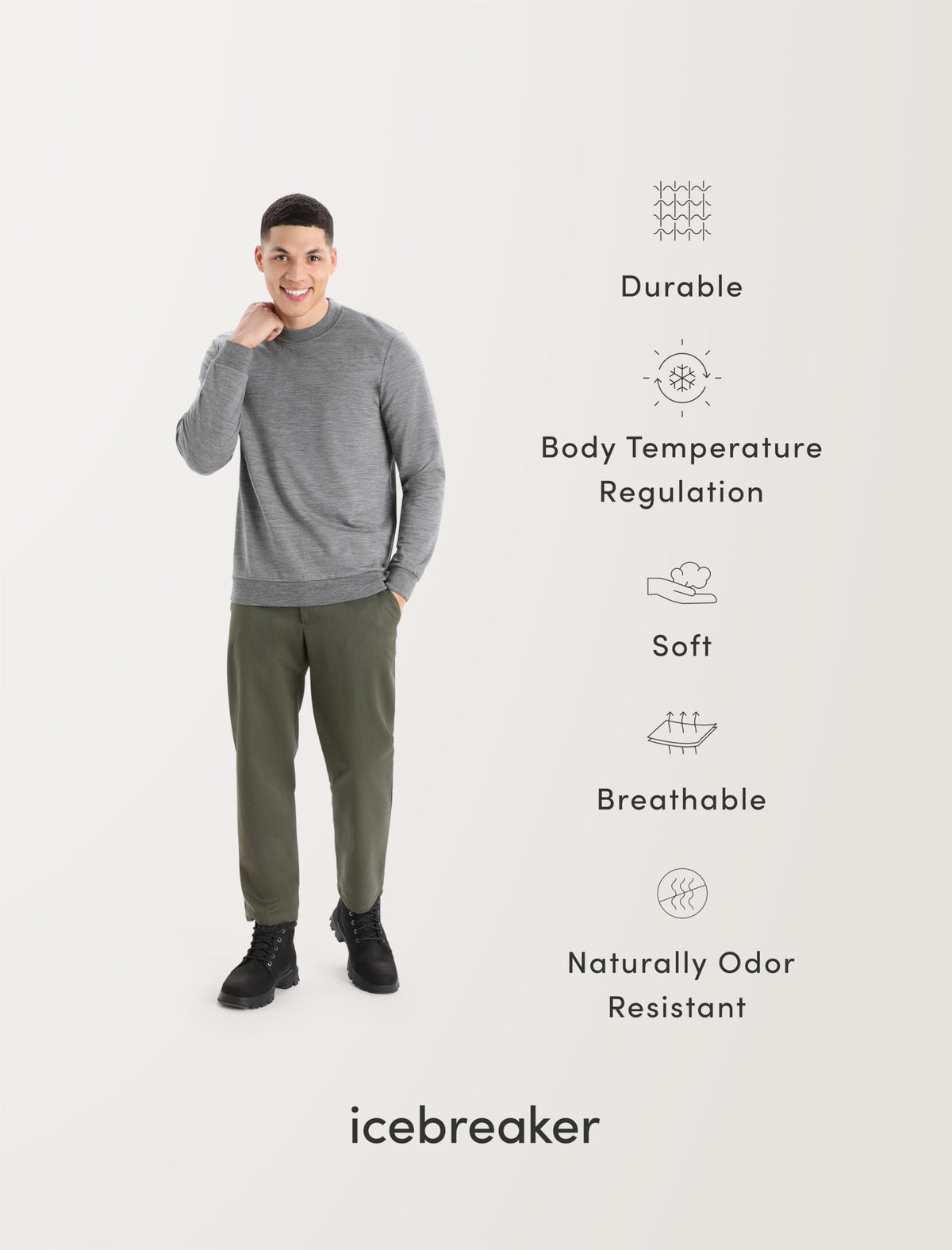 Langarmshirt – Icebreaker – Merino 125 Cool-Lite™ Sphere III