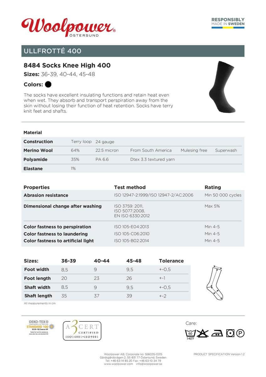 Woolpower Socks Knee-high 400 - Outdoor Shop FluxPerfect