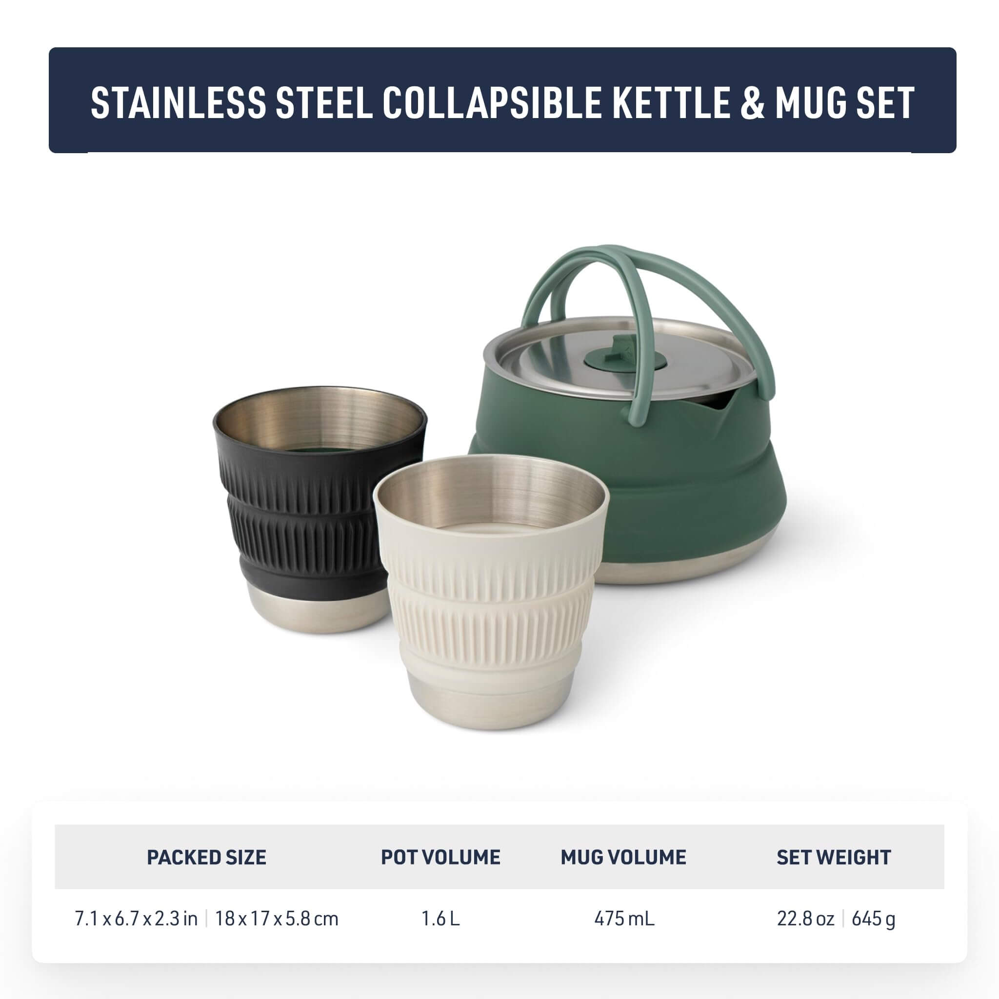 Sea to Summit Detour Stainless Steel Kettle Cook Set 3-teilig