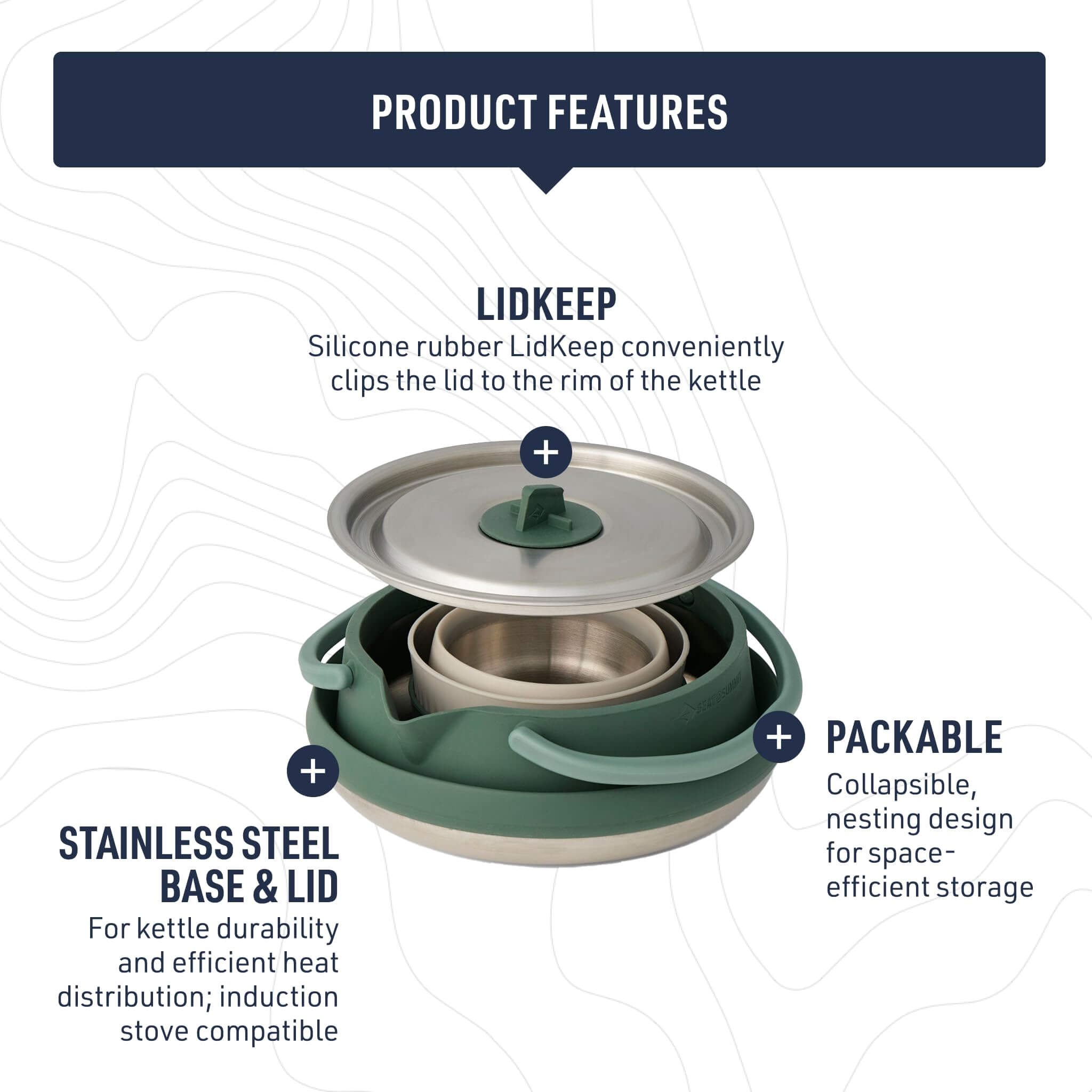 Sea to Summit Detour Stainless Steel Kettle Cook Set 3-teilig