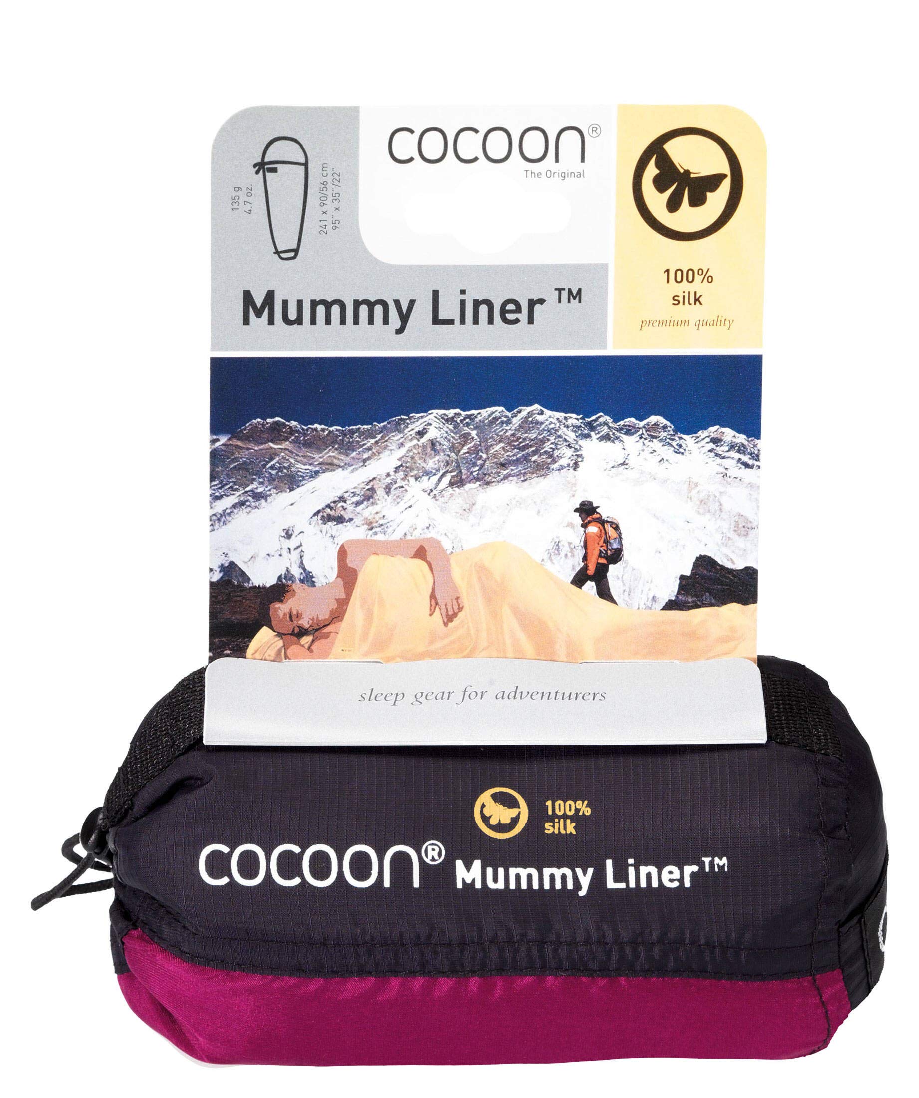 Seidenschlafsack – Cocoon – MummyLiner Silk – Mumienform