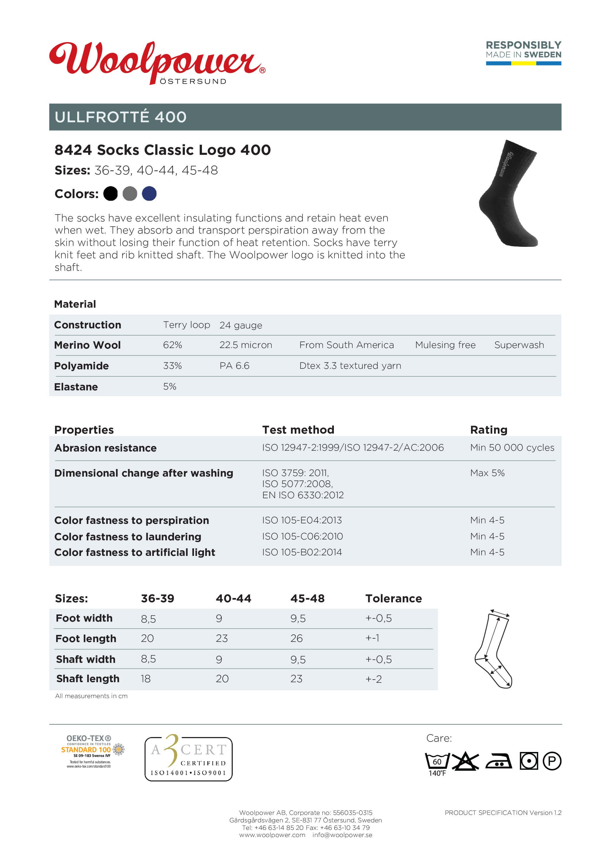 Die Woolpower Classic Logo 400, warme Merino Socken für kalte Tage und Sport im Freien, erhältlich im Outdoor Online Shop FluxPerfect