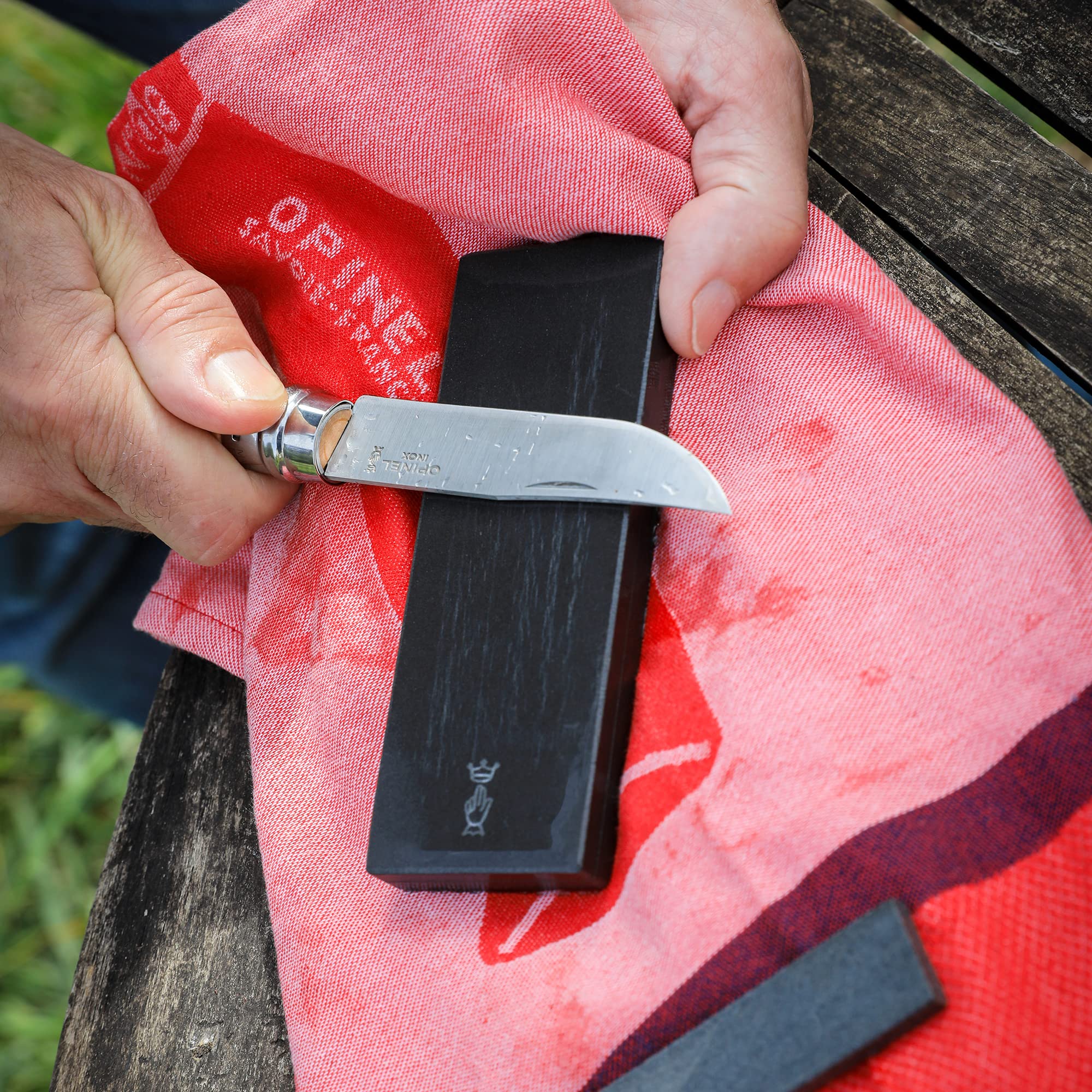 Messerpflegeset – Opinel – Pflegeset mit Schleifstein