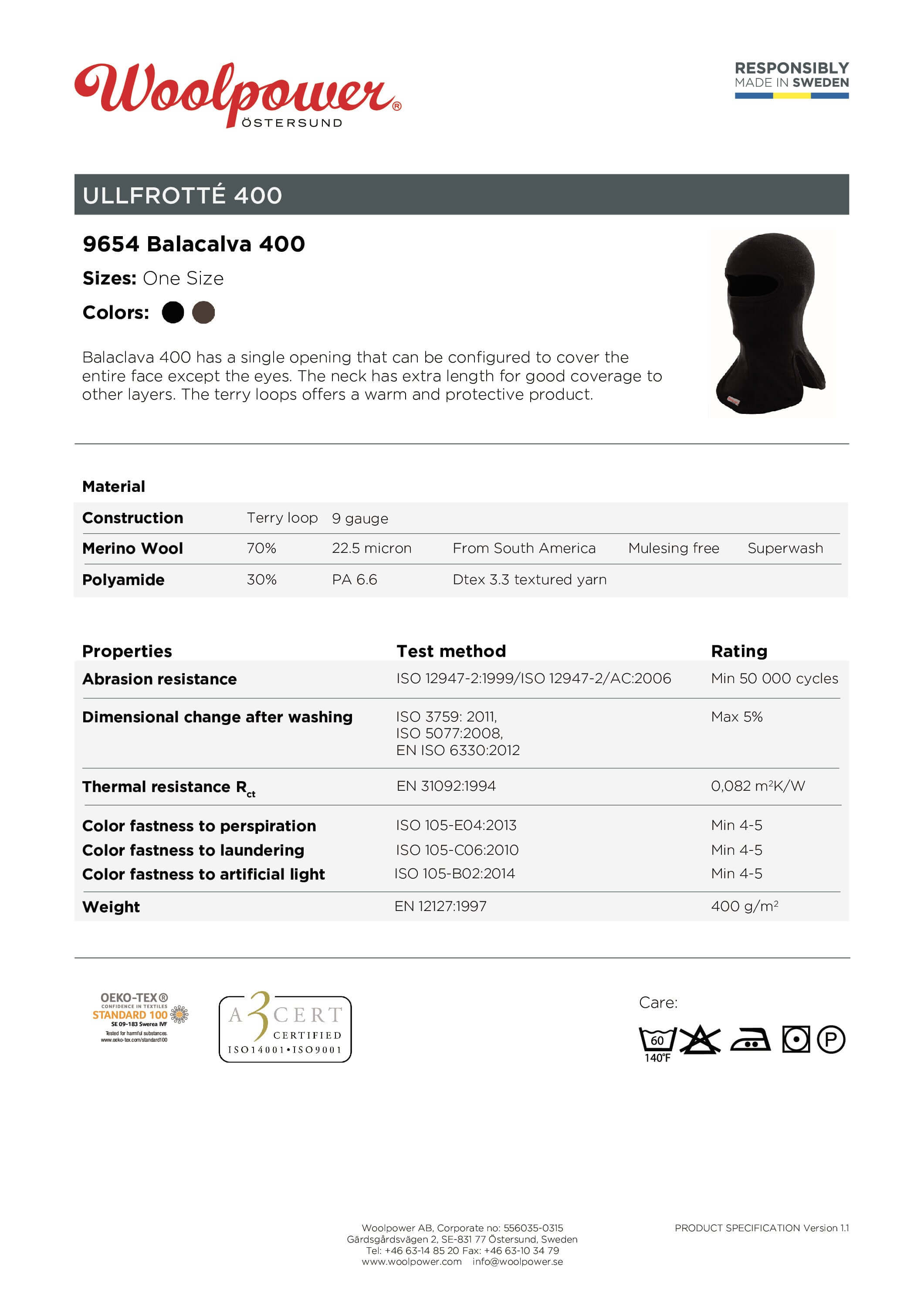 Die Woolpower Balaclava 400, feinste Merino Sturmhaube für kalte Bedingungen, erhältlich im Outdoor Online Shop FluxPerfect