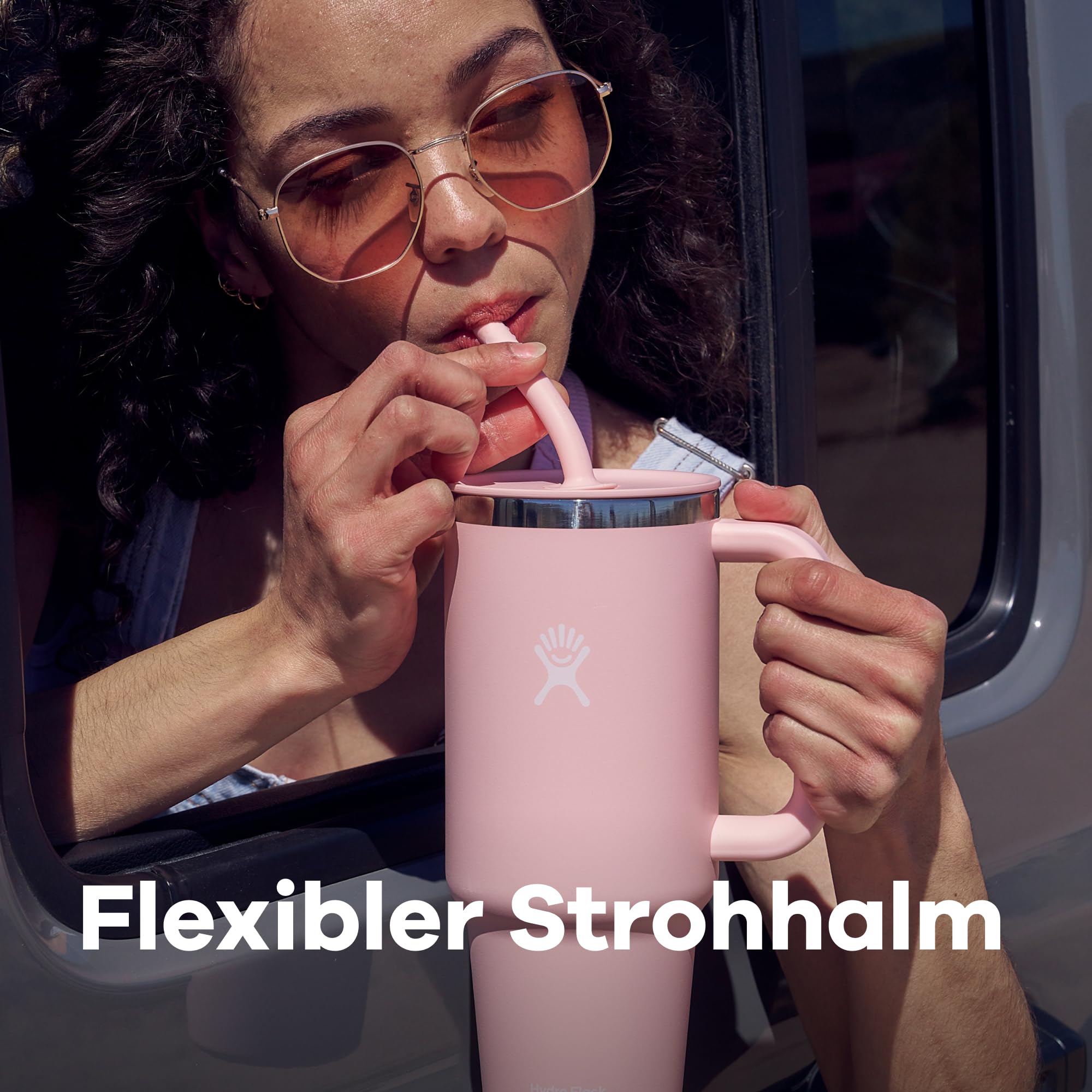 Details des Hydro Flask Travel Tumbler - Hier sieht man den flexiblen Strohhalm